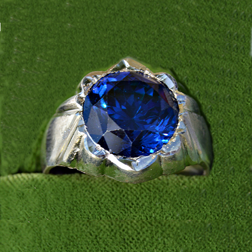 Large Dark Blue Gemstone Ring