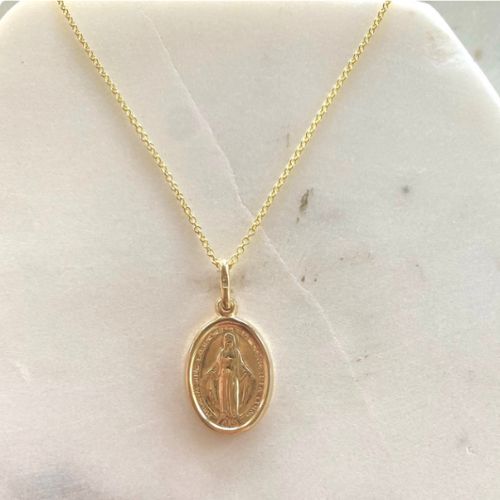 Miraculous Mary Medal in 14K Gold