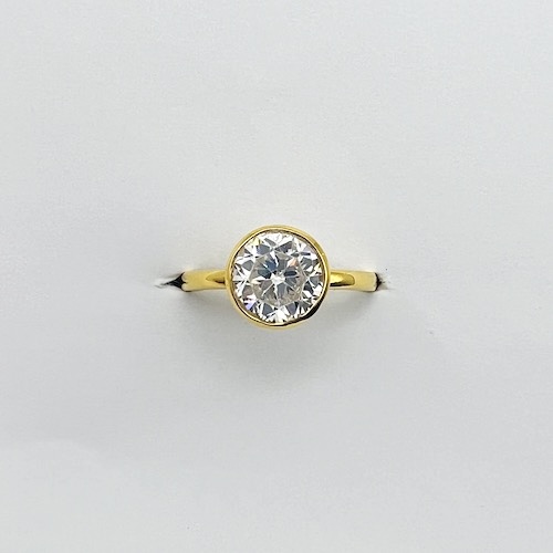 Clear Gemstone Ring, Gold