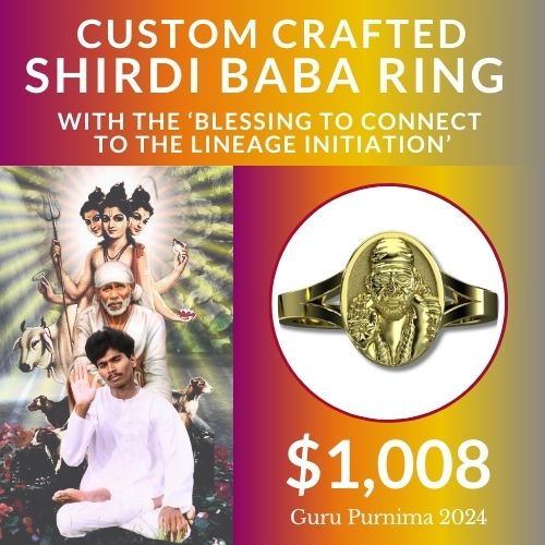 Blessing to Connect to the Lineage Initiation + Shirdi Baba Ring in Gold