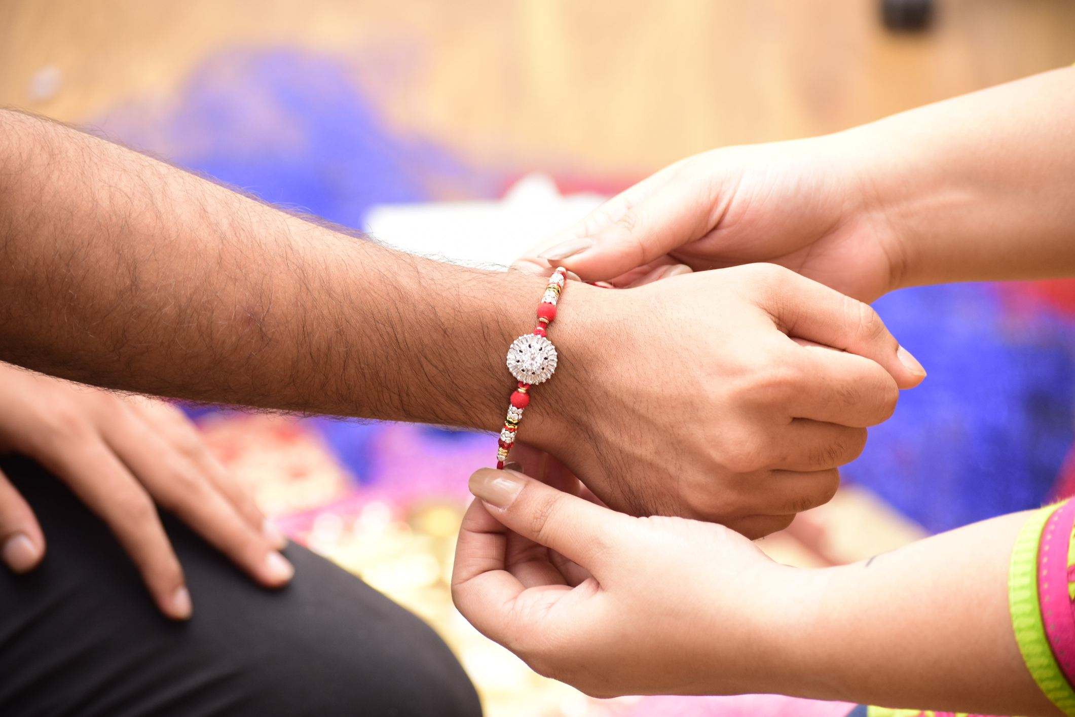 Sisters and Brothers, Friends, and Family Exchange Raksha Bandhana as a symbol of their love and commitment to each other.