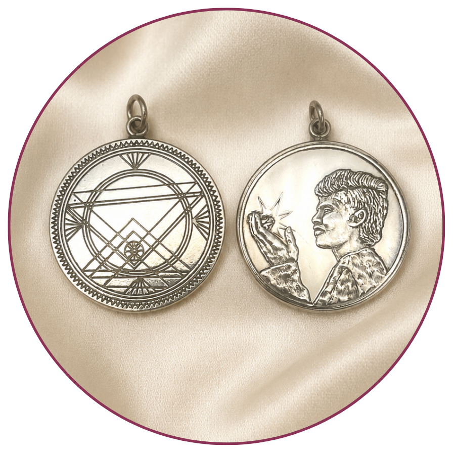 1998 Silver Sri Chakra Relic Medallion