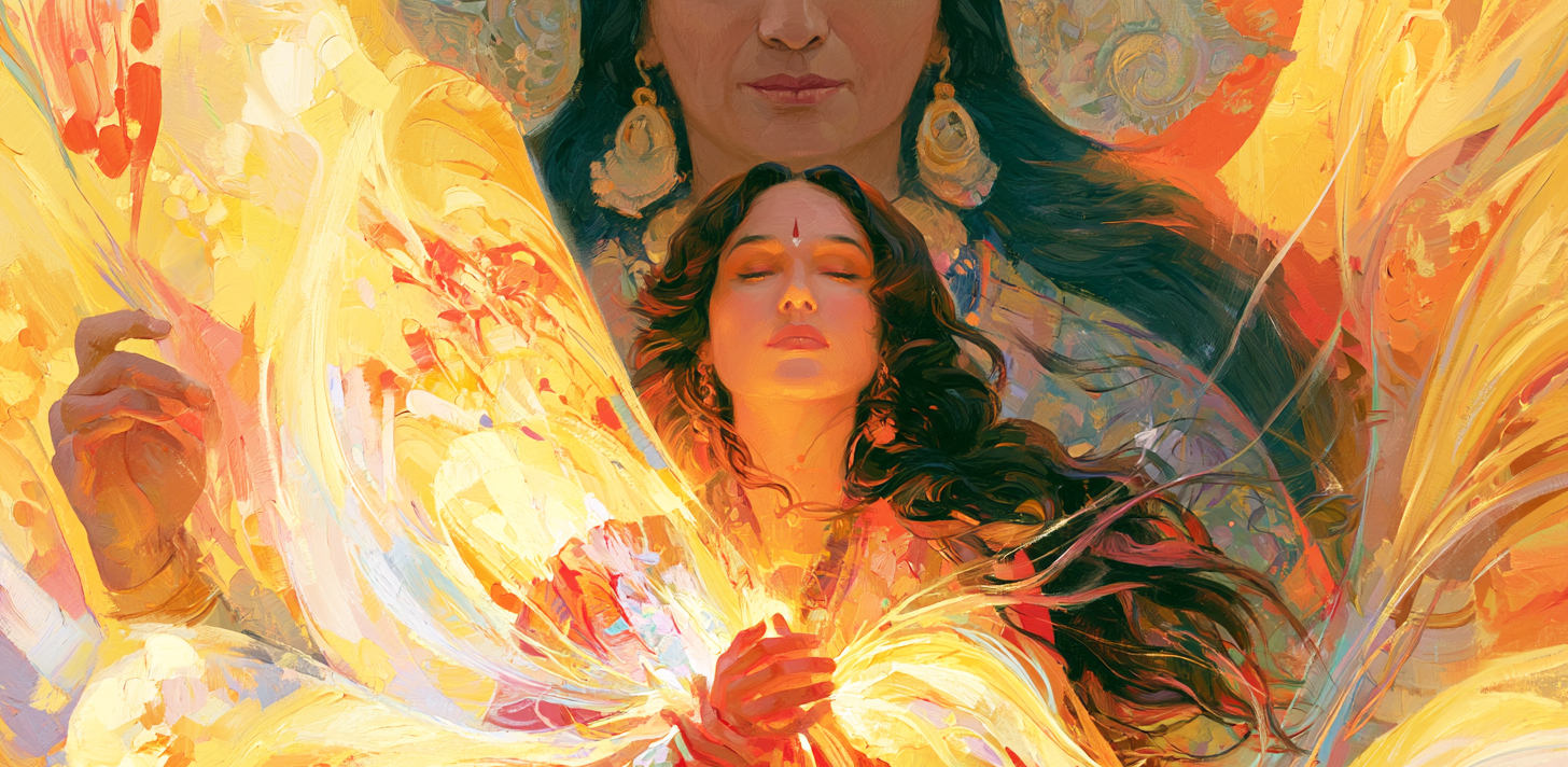 The sacred fire burning at the Divine Mother Center