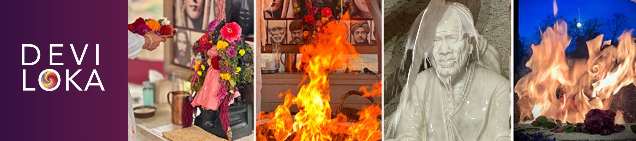 The sacred fire burning at the Divine Mother Center