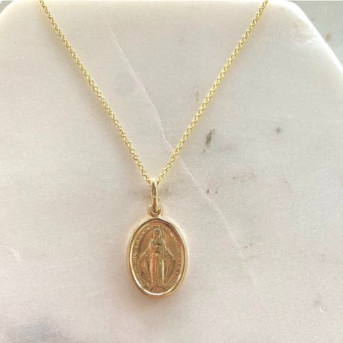 Miraculous Mary Medallion in 14K gold