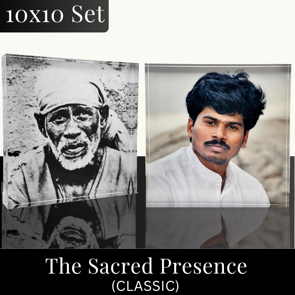 Devotional Altar Images &mdash; Shirdi Sai Baba and Sri Kaleshwar acrylic block frames
